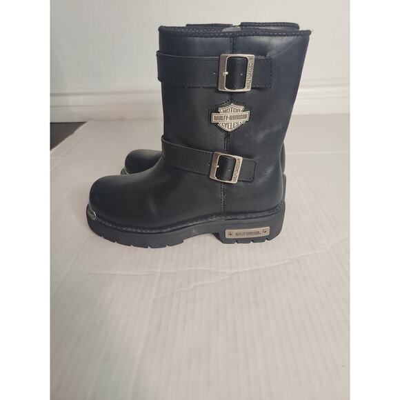 Harley-Davidson Boots Men\'s SZ 8 Zip Buckled Black Motorcycle Grunge 91724 main image 7